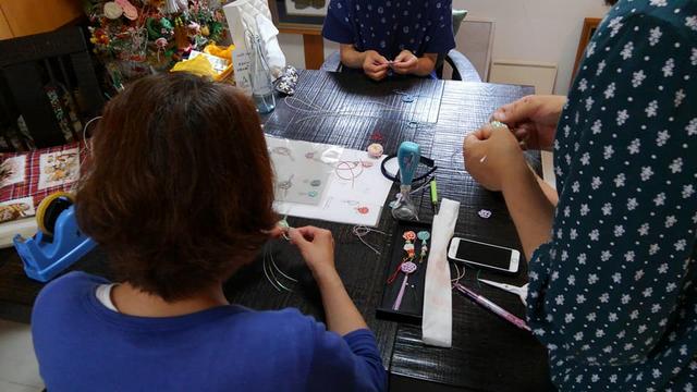 水引あわじ結びのワークショップの様子